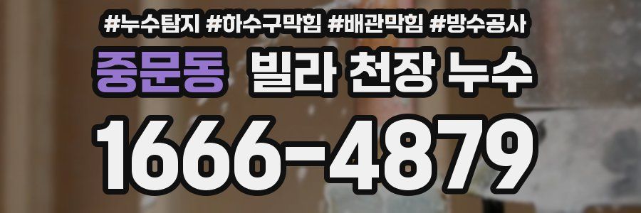중문동 빌라 천장 누수