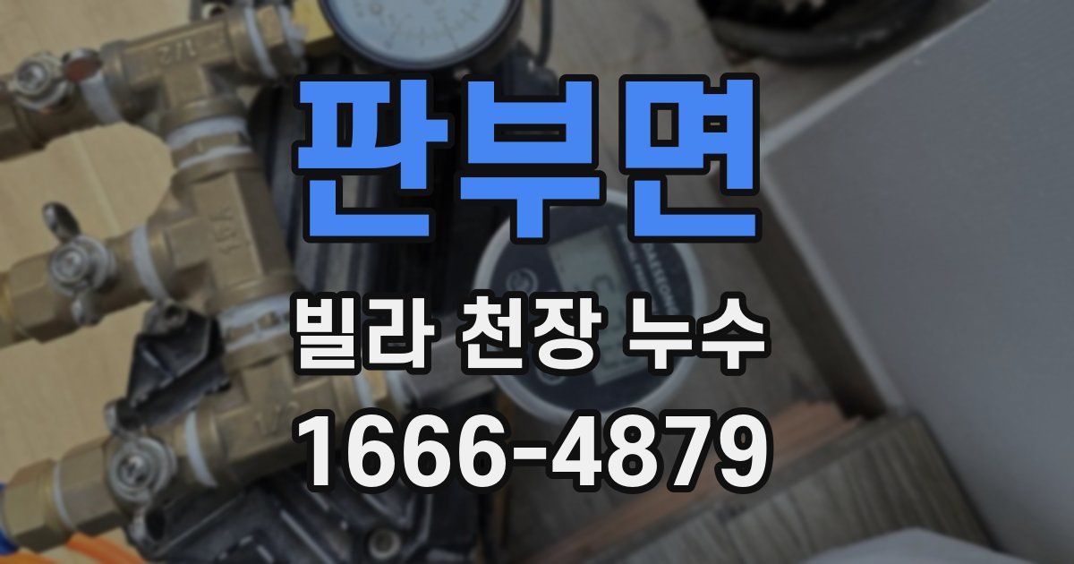 판부면 빌라 천장 누수