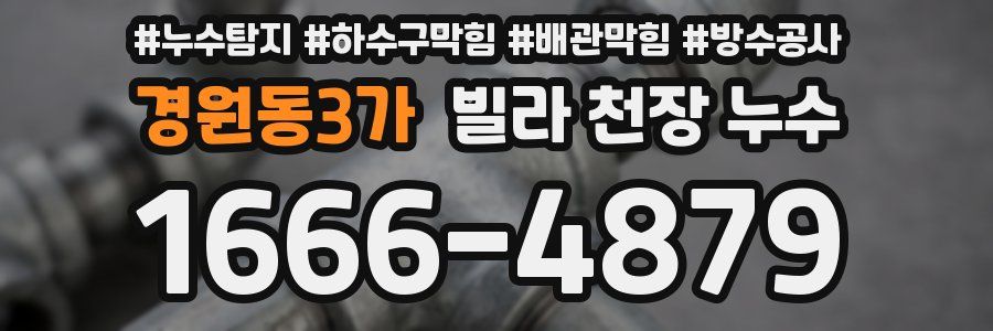 경원동3가 빌라 천장 누수