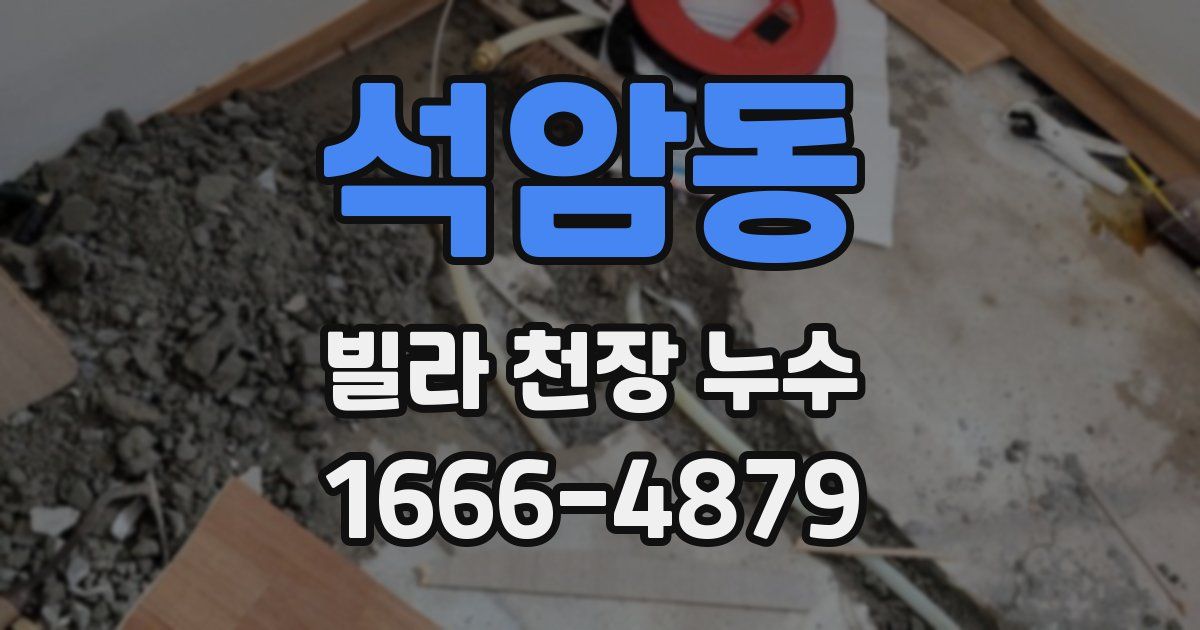 석암동 빌라 천장 누수