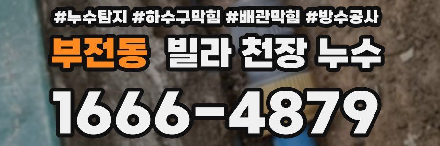 부전동 빌라 천장 누수