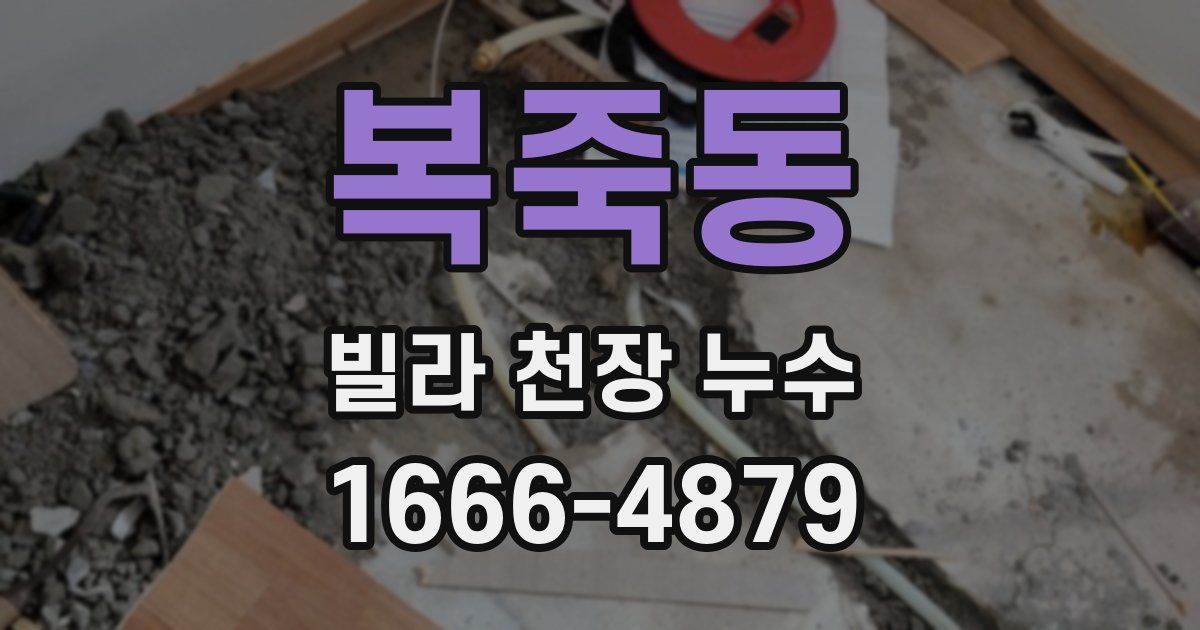 복죽동 빌라 천장 누수