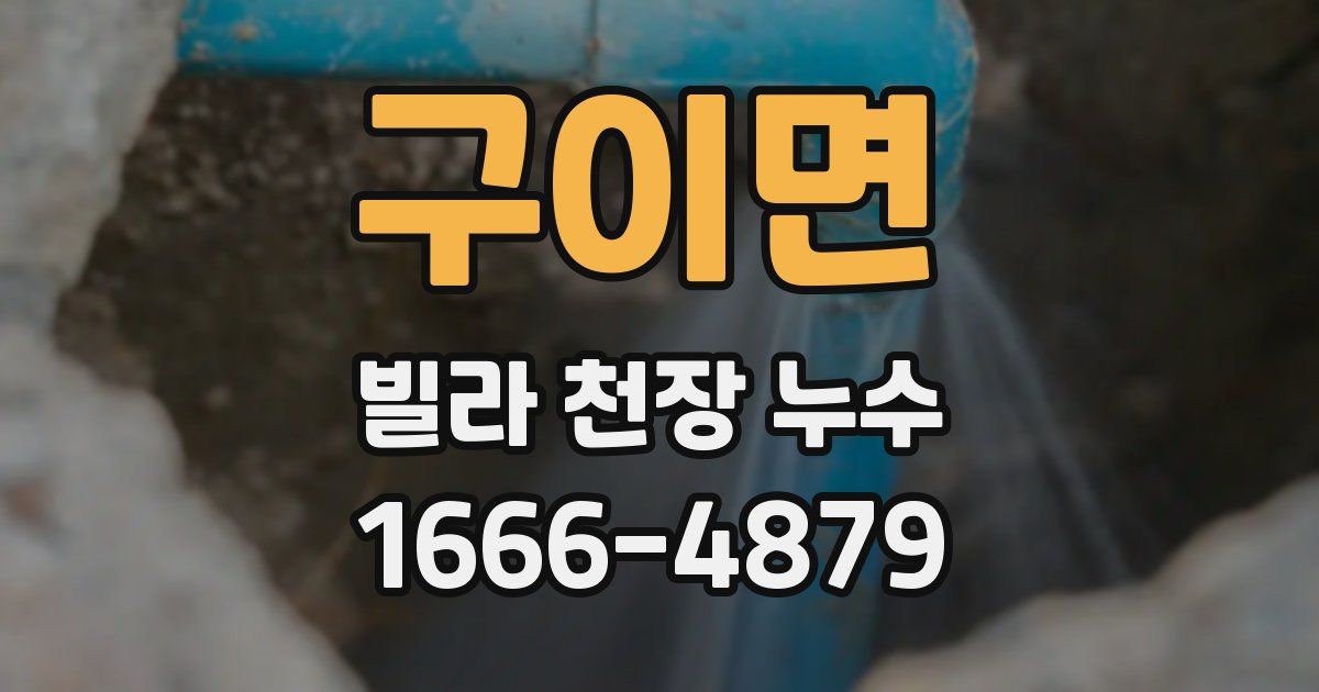 구이면 빌라 천장 누수
