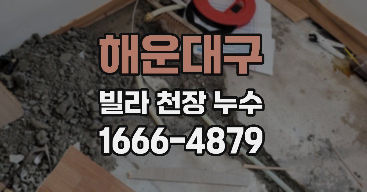 해운대구 빌라 천장 누수