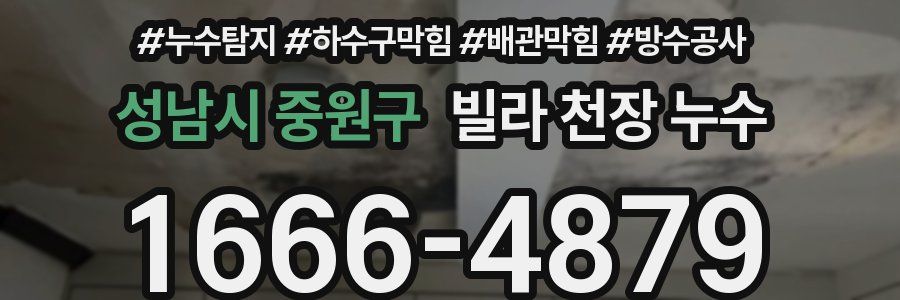 성남시 중원구 빌라 천장 누수