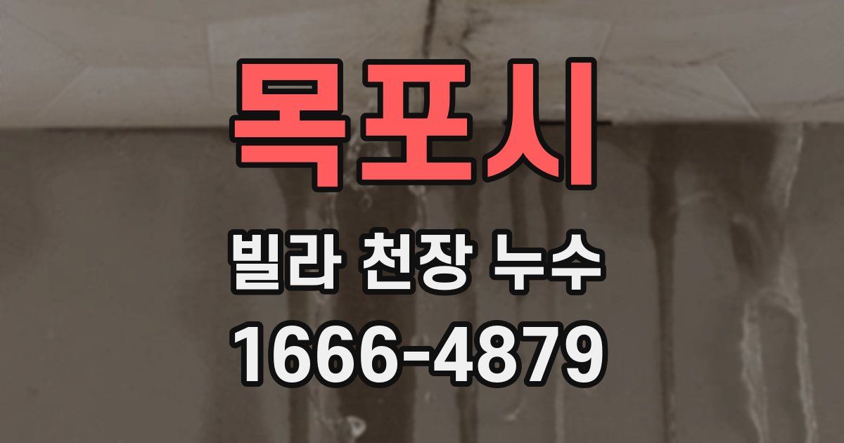 목포시 빌라 천장 누수