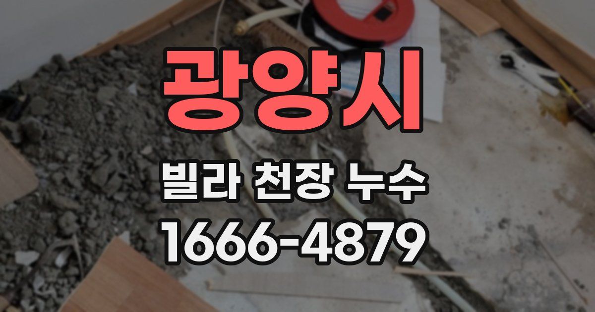 광양시 빌라 천장 누수