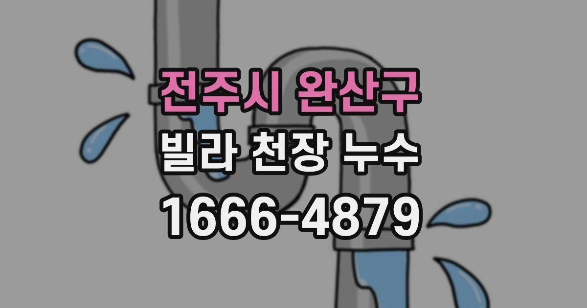 전주시 완산구 빌라 천장 누수