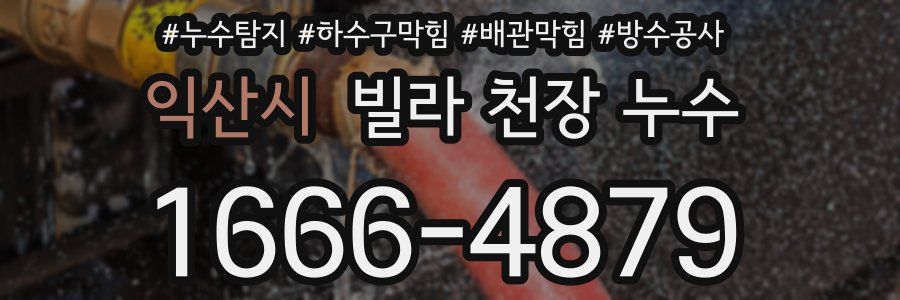 익산시 빌라 천장 누수