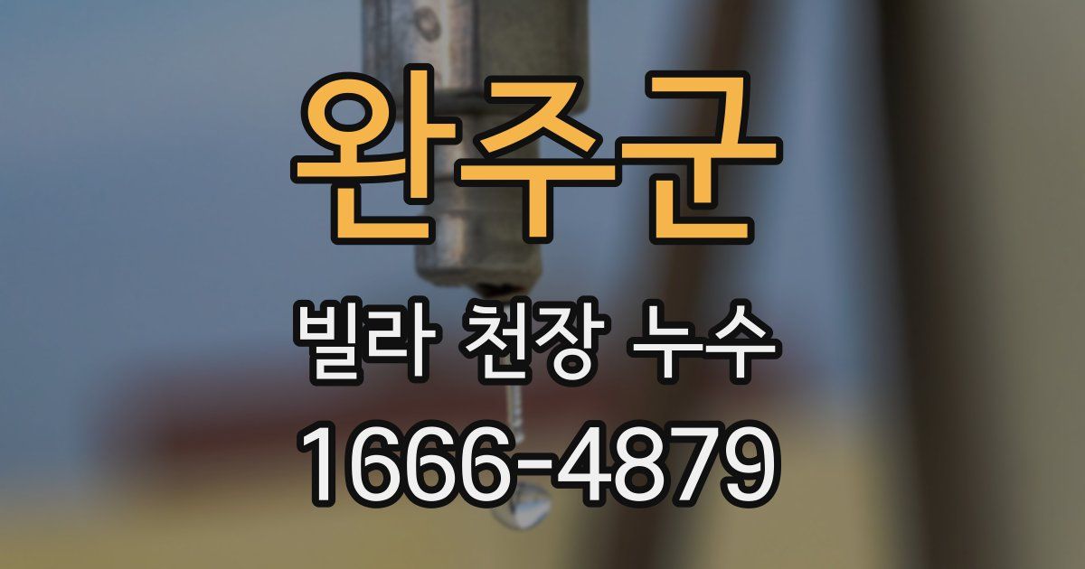 완주군 빌라 천장 누수