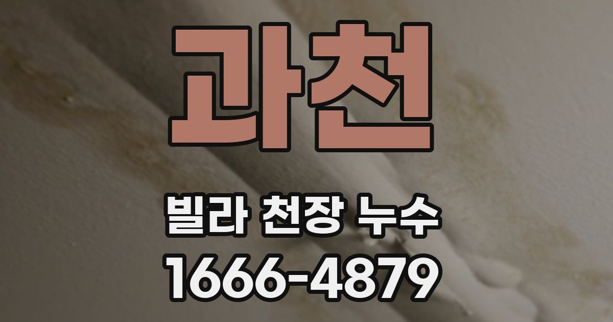 과천 빌라 천장 누수