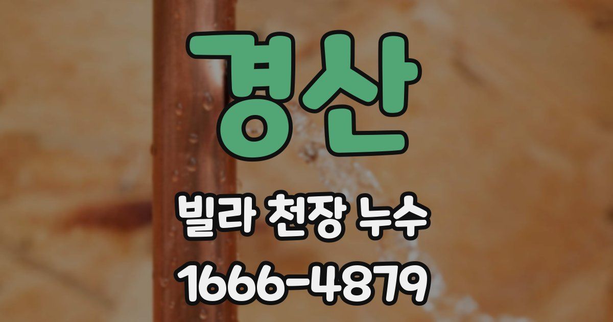 경산 빌라 천장 누수
