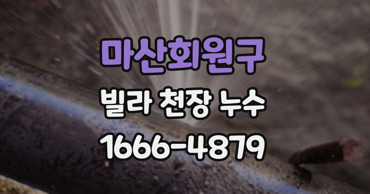 마산회원구 빌라 천장 누수