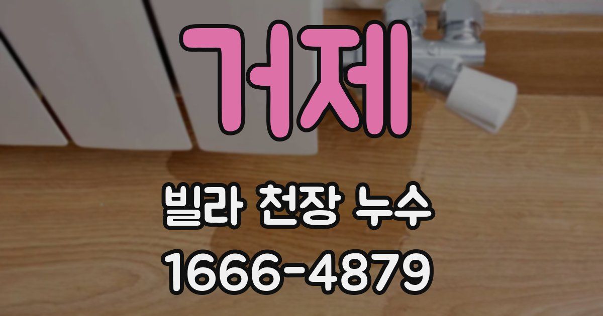 거제 빌라 천장 누수