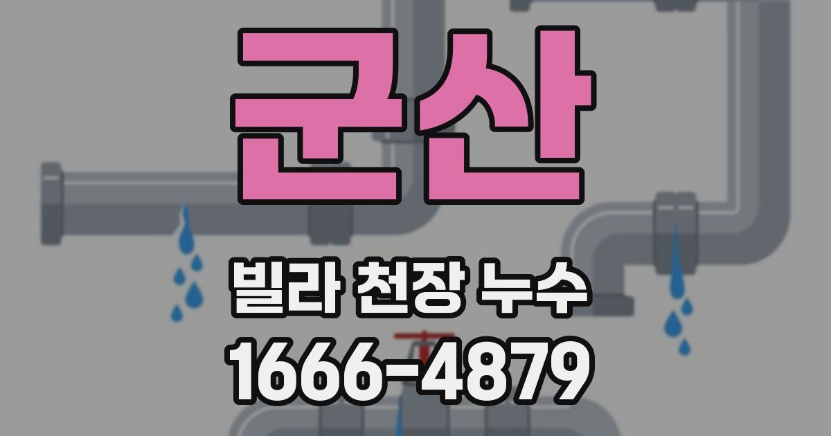 군산 빌라 천장 누수