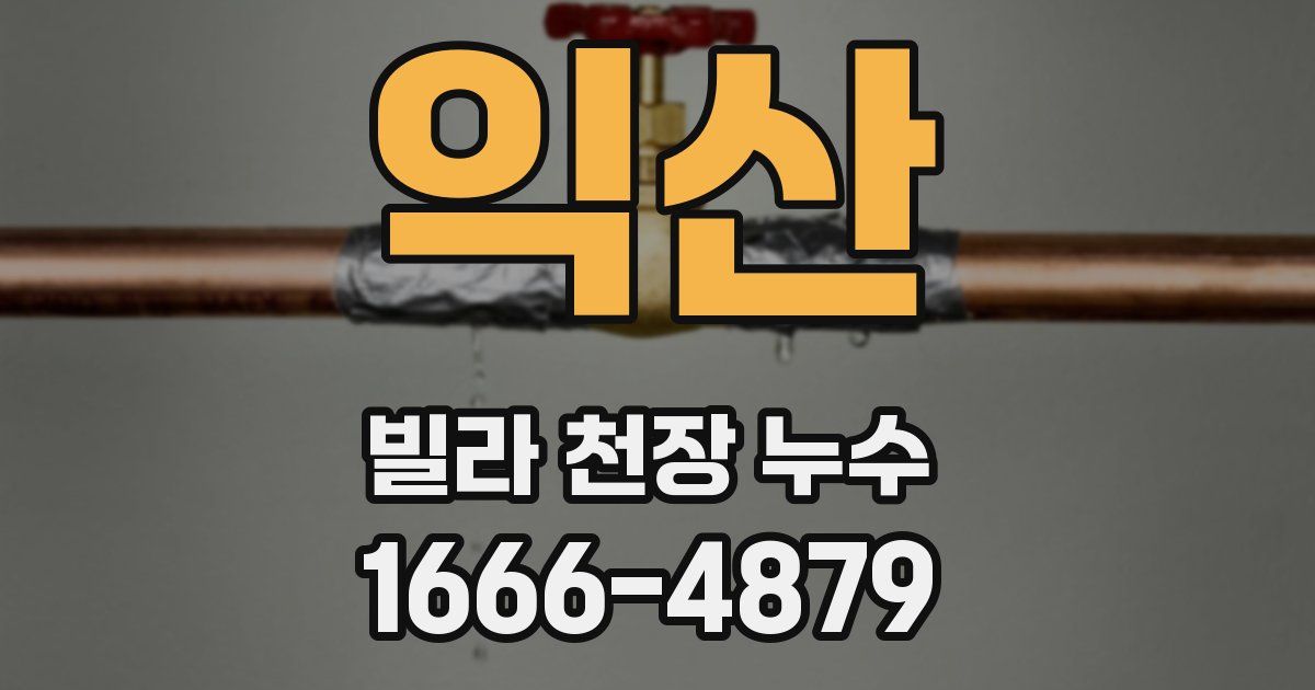 익산 빌라 천장 누수
