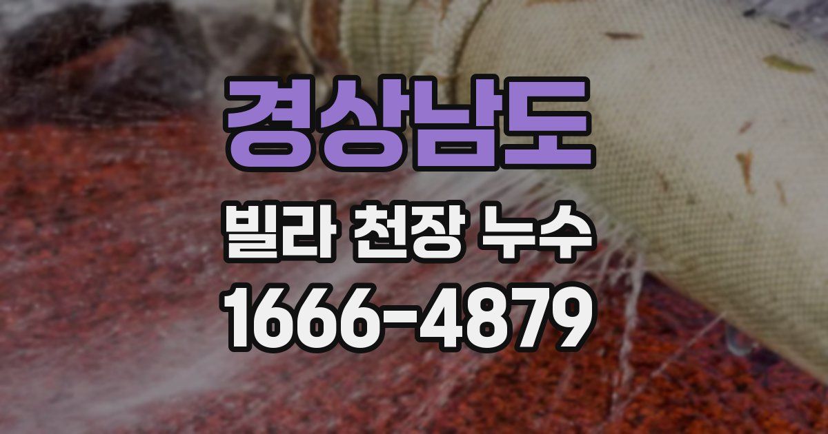 경상남도 빌라 천장 누수