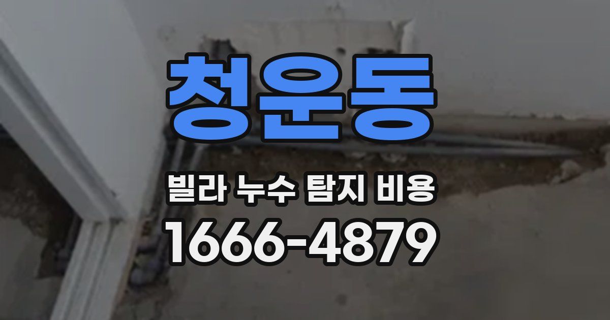 청운동 빌라 누수 탐지 비용