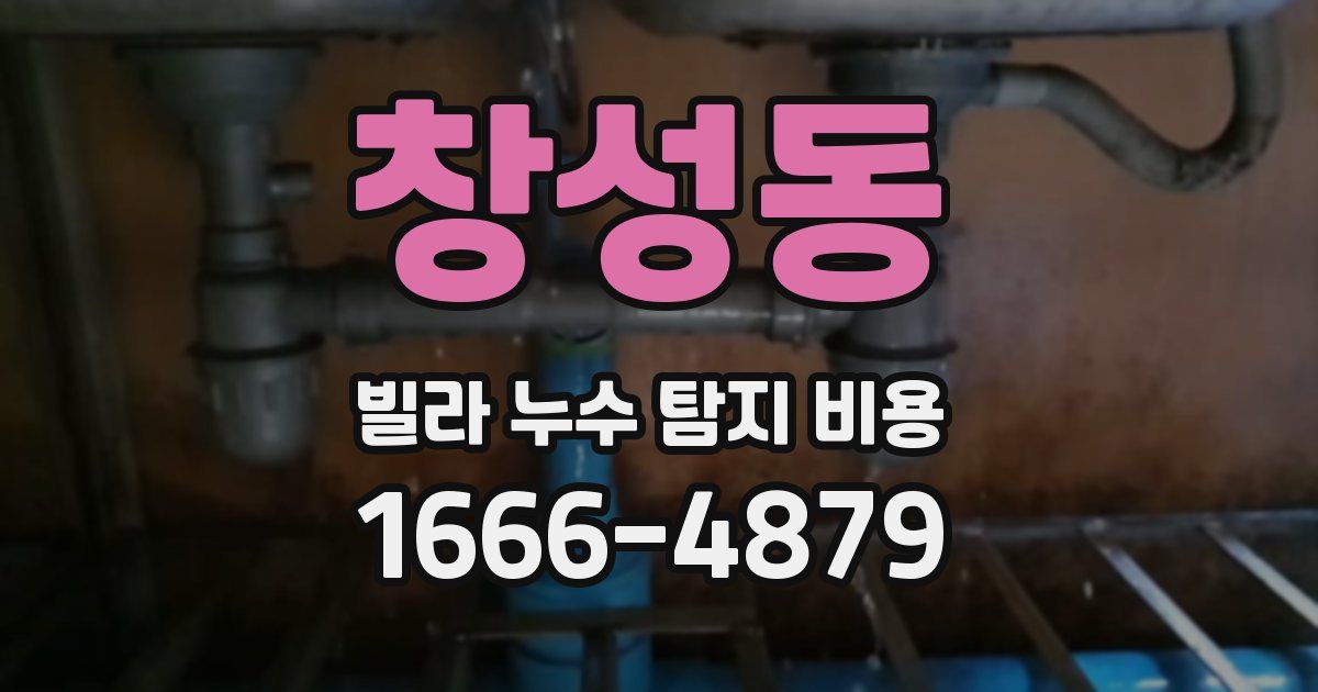 창성동 빌라 누수 탐지 비용