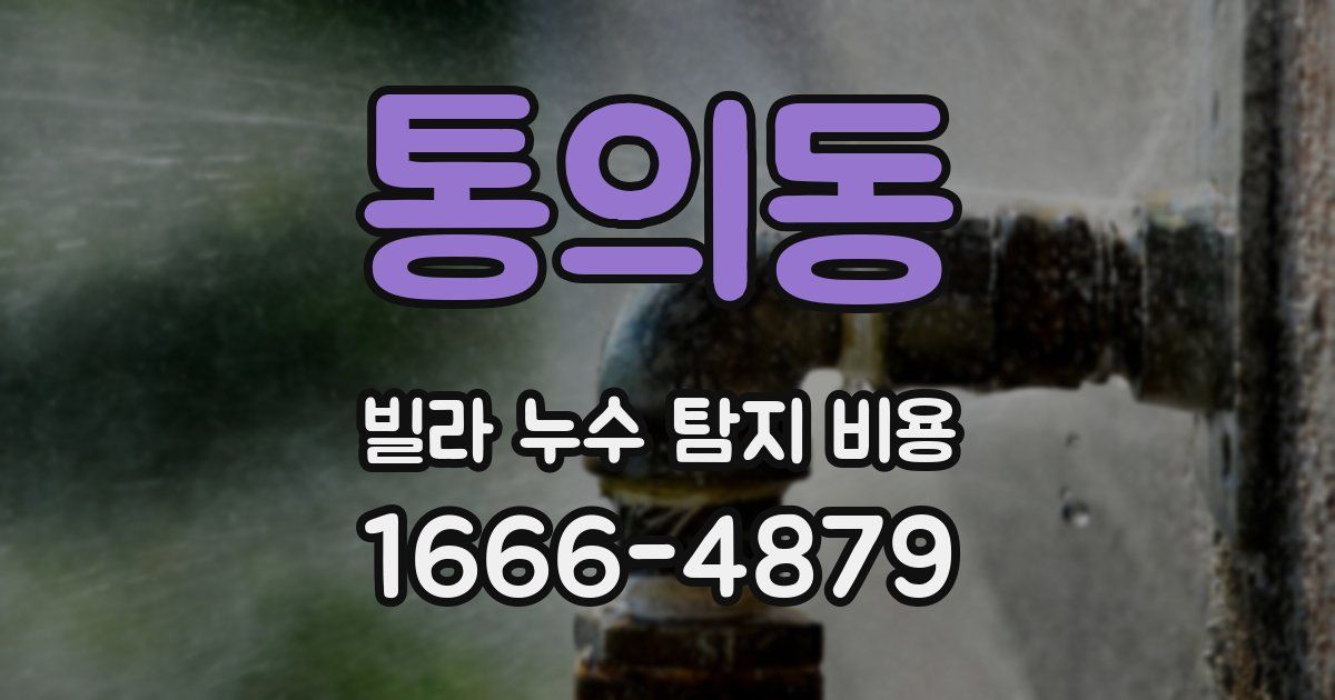 통의동 빌라 누수 탐지 비용