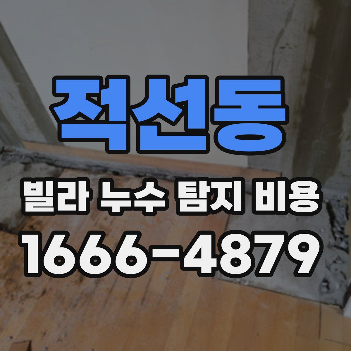 적선동 빌라 누수 탐지 비용