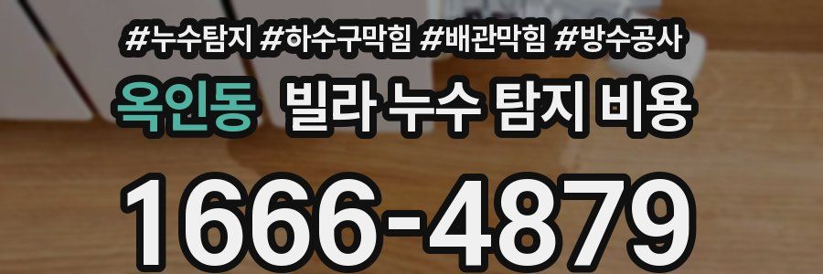 옥인동 빌라 누수 탐지 비용