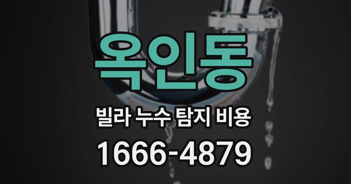 옥인동 빌라 누수 탐지 비용