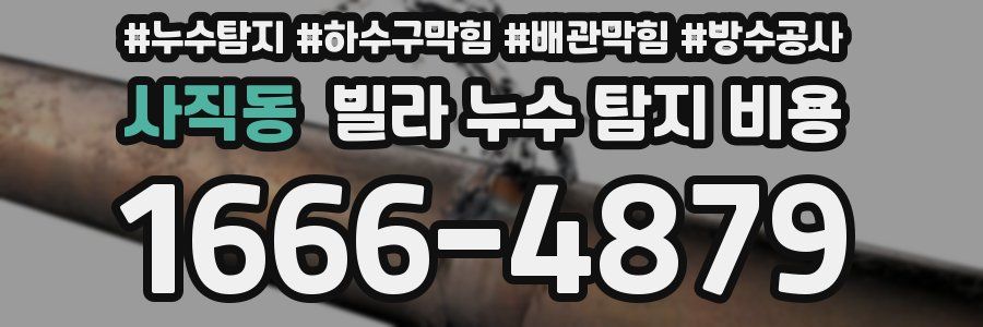사직동 빌라 누수 탐지 비용