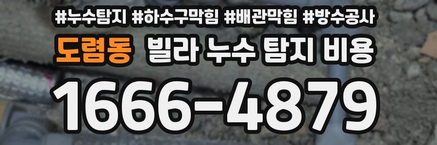 도렴동 빌라 누수 탐지 비용