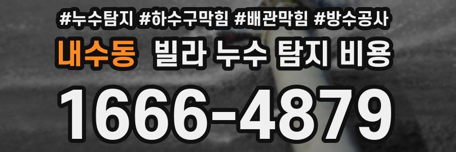 내수동 빌라 누수 탐지 비용