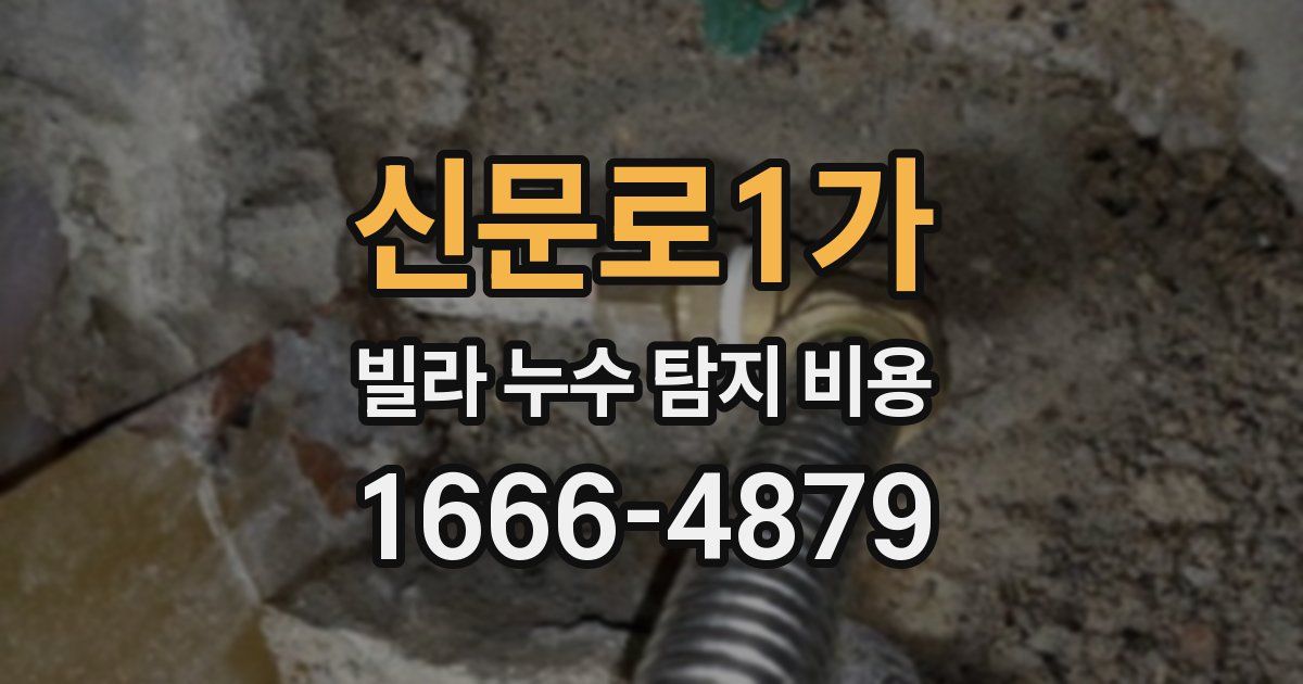 신문로1가 빌라 누수 탐지 비용