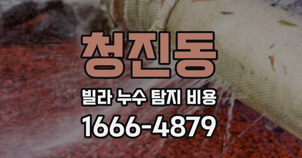 청진동 빌라 누수 탐지 비용