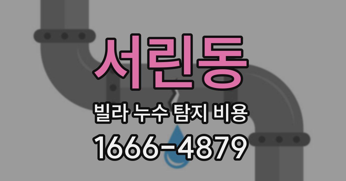 서린동 빌라 누수 탐지 비용