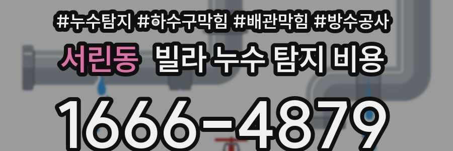 서린동 빌라 누수 탐지 비용