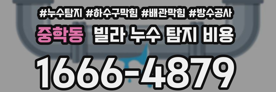 중학동 빌라 누수 탐지 비용