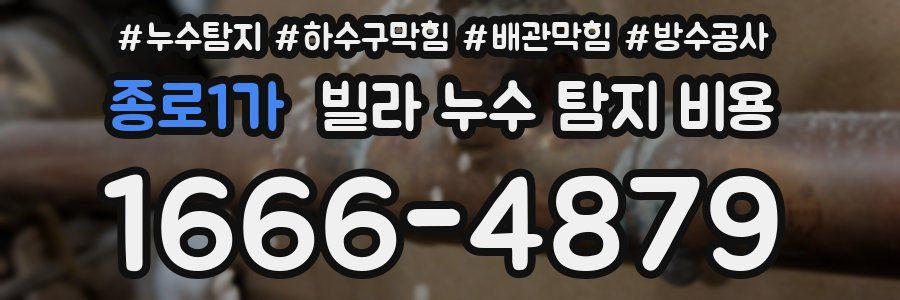 종로1가 빌라 누수 탐지 비용