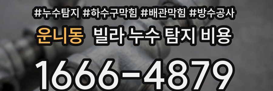 운니동 빌라 누수 탐지 비용