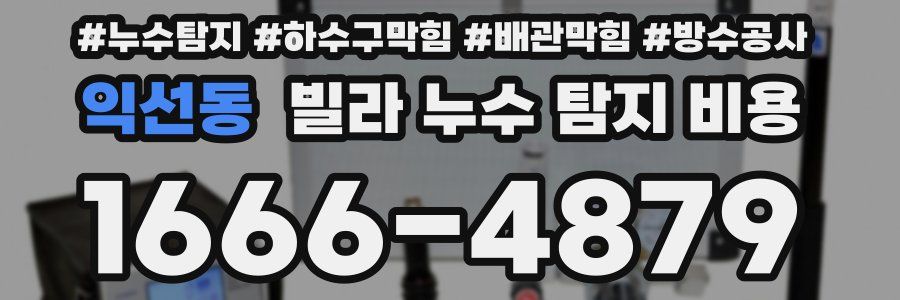 익선동 빌라 누수 탐지 비용