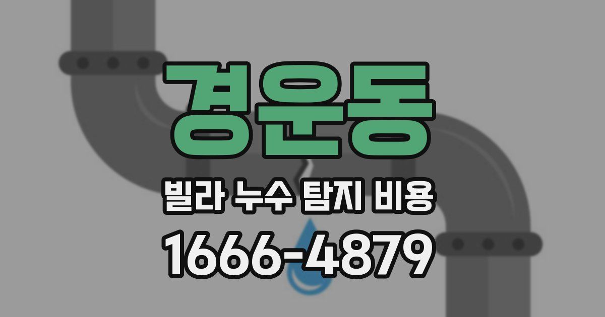 경운동 빌라 누수 탐지 비용