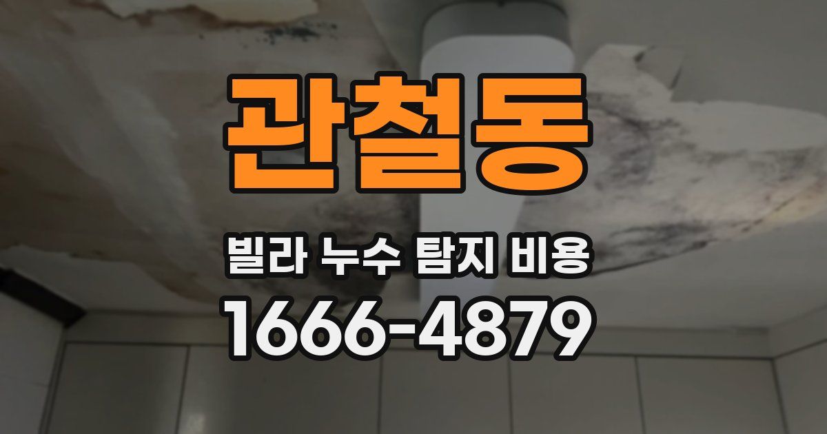 관철동 빌라 누수 탐지 비용