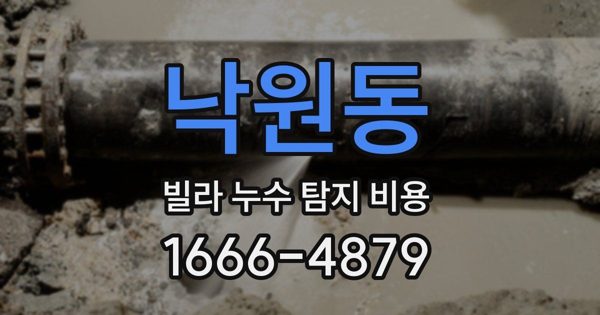 낙원동 빌라 누수 탐지 비용