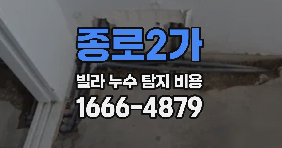 종로2가 빌라 누수 탐지 비용