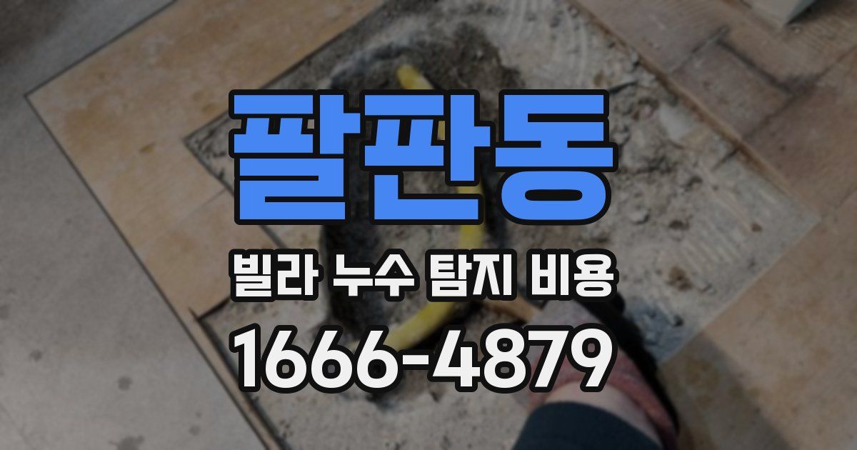 팔판동 빌라 누수 탐지 비용