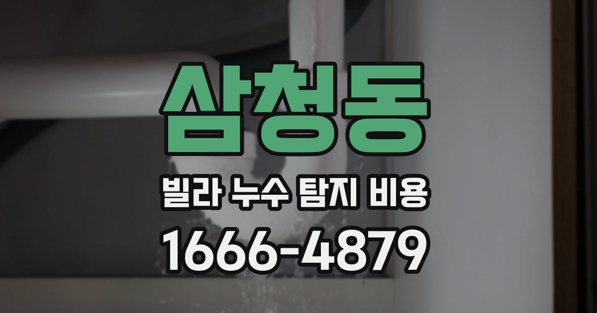 삼청동 빌라 누수 탐지 비용