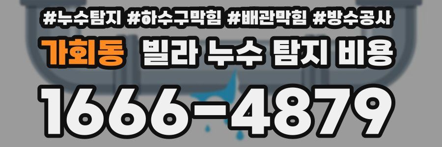 가회동 빌라 누수 탐지 비용