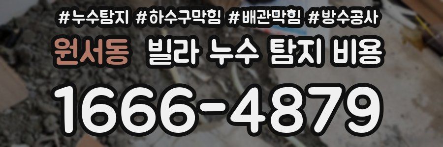 원서동 빌라 누수 탐지 비용