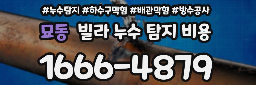 묘동 빌라 누수 탐지 비용