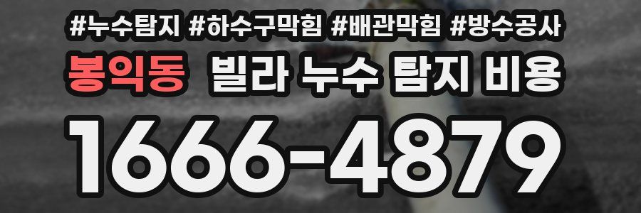 봉익동 빌라 누수 탐지 비용
