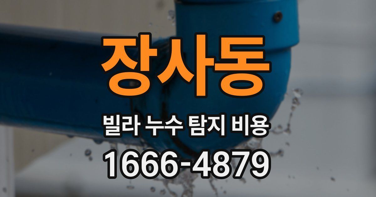 장사동 빌라 누수 탐지 비용