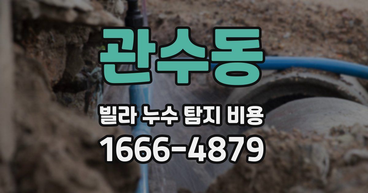 관수동 빌라 누수 탐지 비용